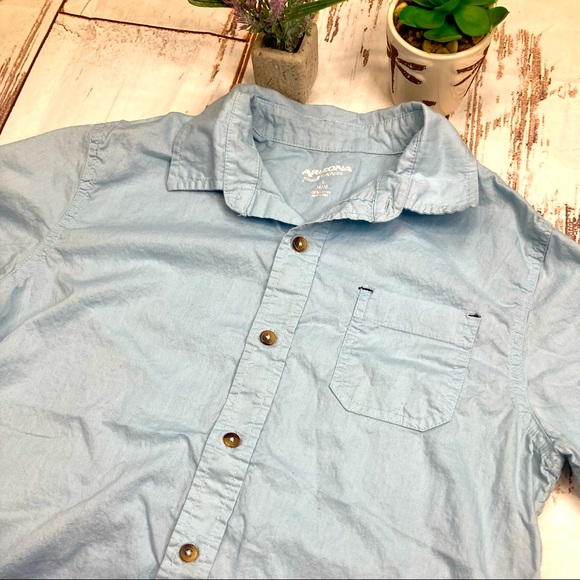 Arizona Jean Button Down Shirt Ombré Short Sleeve Collared Sz 14/16 - Picture 3 of 7